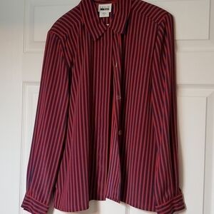 Leslie Fay Strped Vintage blouse  14      Ptp 22.5